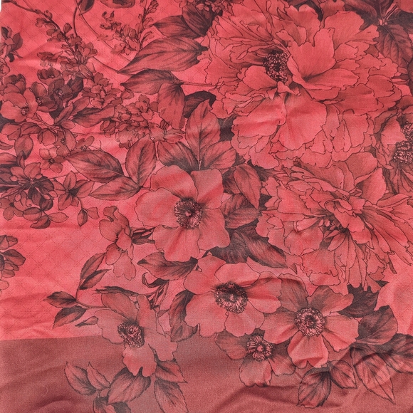 Coach Silk Scarf 34” Floral Red Black Made in Italy Vintage Square Wrap - Picture 9 of 11